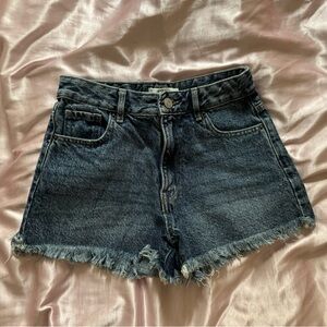 Denim Frayed Hem Women's Shorts
